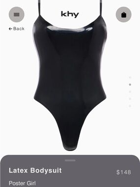 KHY KYLIE JENNER Black Latex Bodysuit